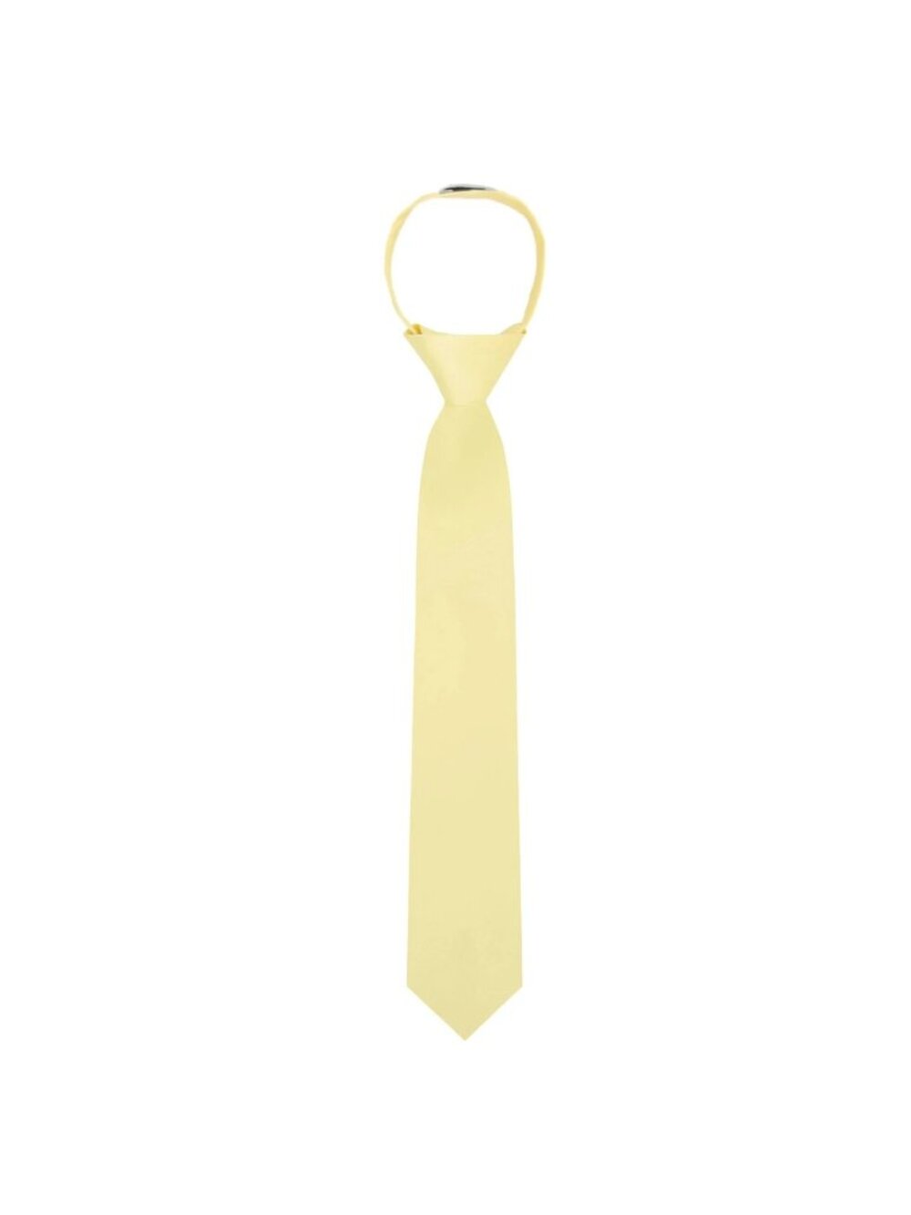 Jacob Alexander Boy's 11" Pretied Solid Color Zipper Tie - Yellow
